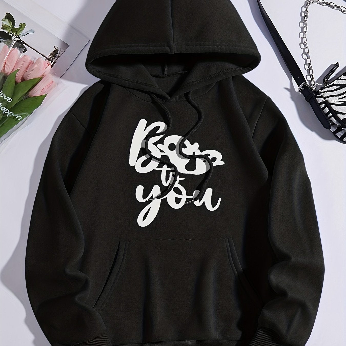 Little Ghost Print Halloween Hooded Sweatshirt