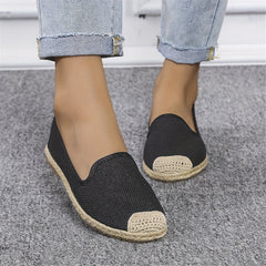 Women's Espadrille Flat Shoes Breathable Soft Sole Slip On Canvas Shoes
