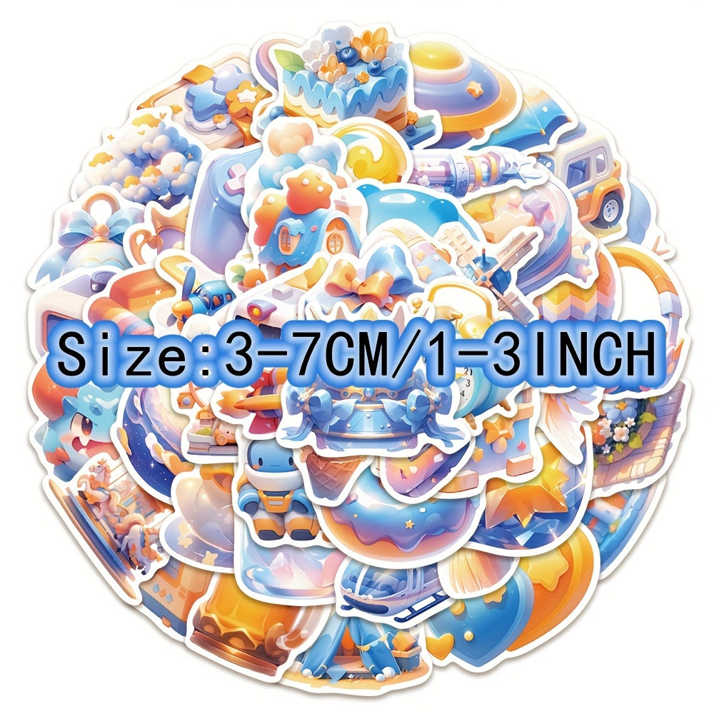 50pcs 3D Graffiti Sticker Pack for Laptop Helmet Water Cup DIY Decor