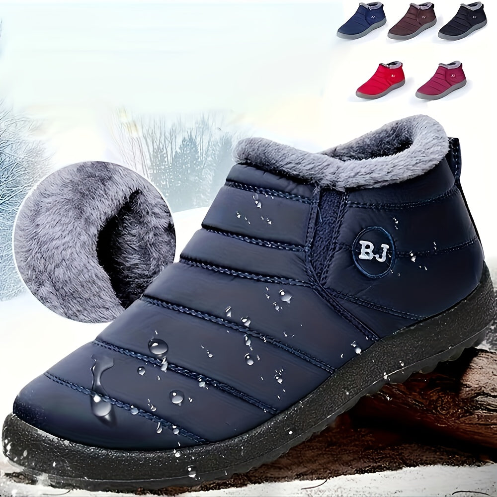 Women's Thermal Slip On Snow Boots Plush Flat Short Boots