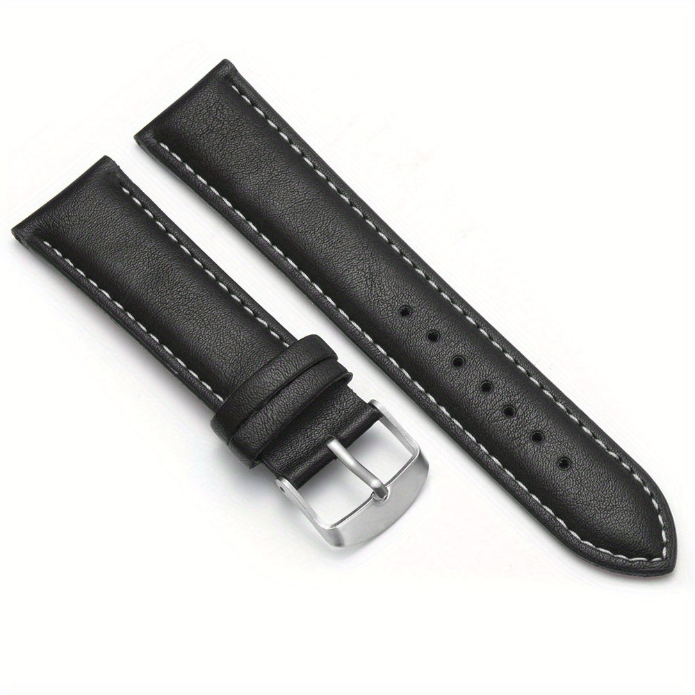 20 22mm Brown PU Leather Strap for Men's Watch