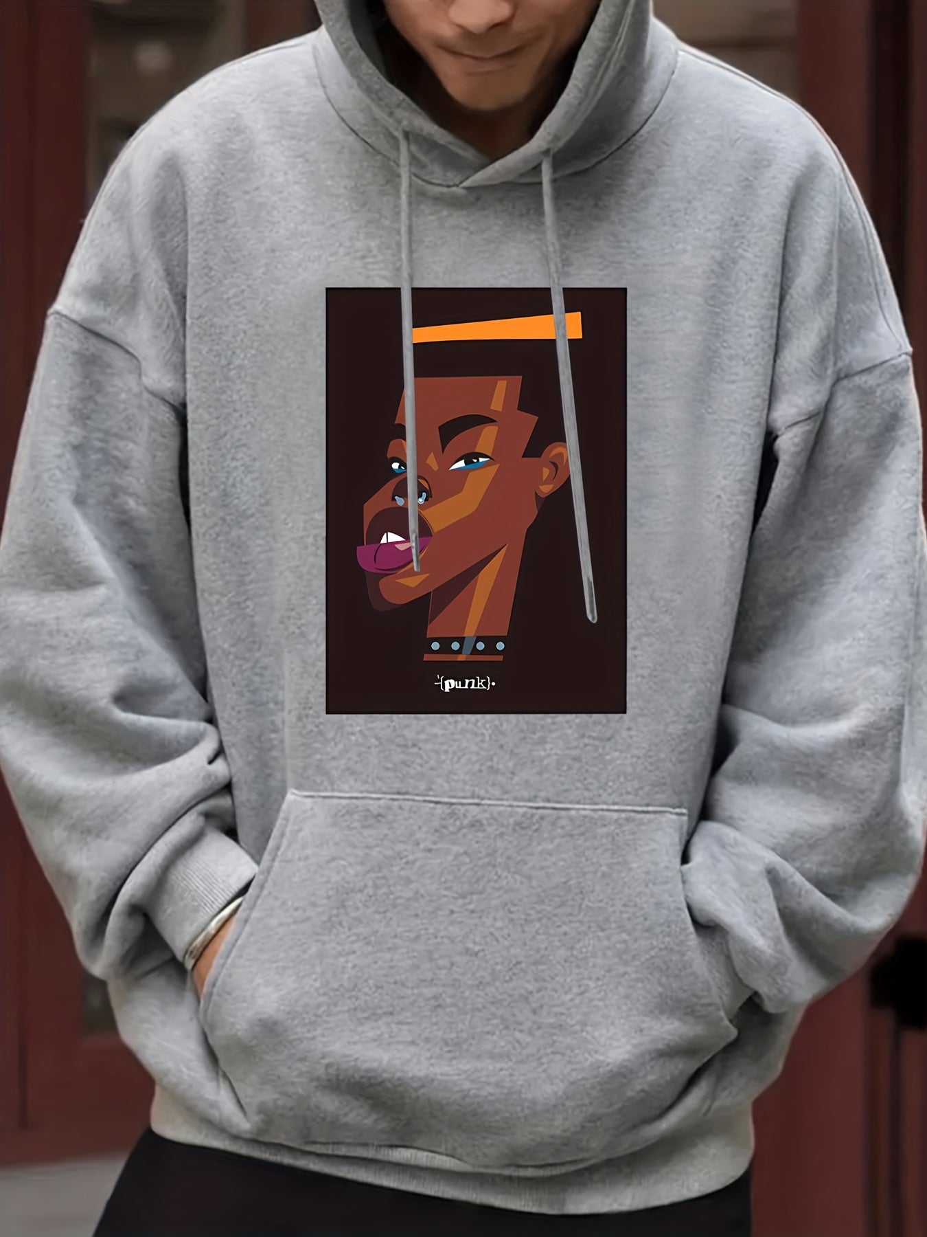 Comic Boy Print Hoodie for Men