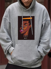 Comic Boy Print Hoodie for Men