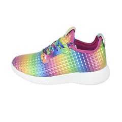 Holographic Low Top Sneakers Lightweight Lace up Running Shoes