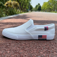 Women's Canvas Flat Shoes Solid Slip On Low Top Shoes Lightweight Walking Shoes