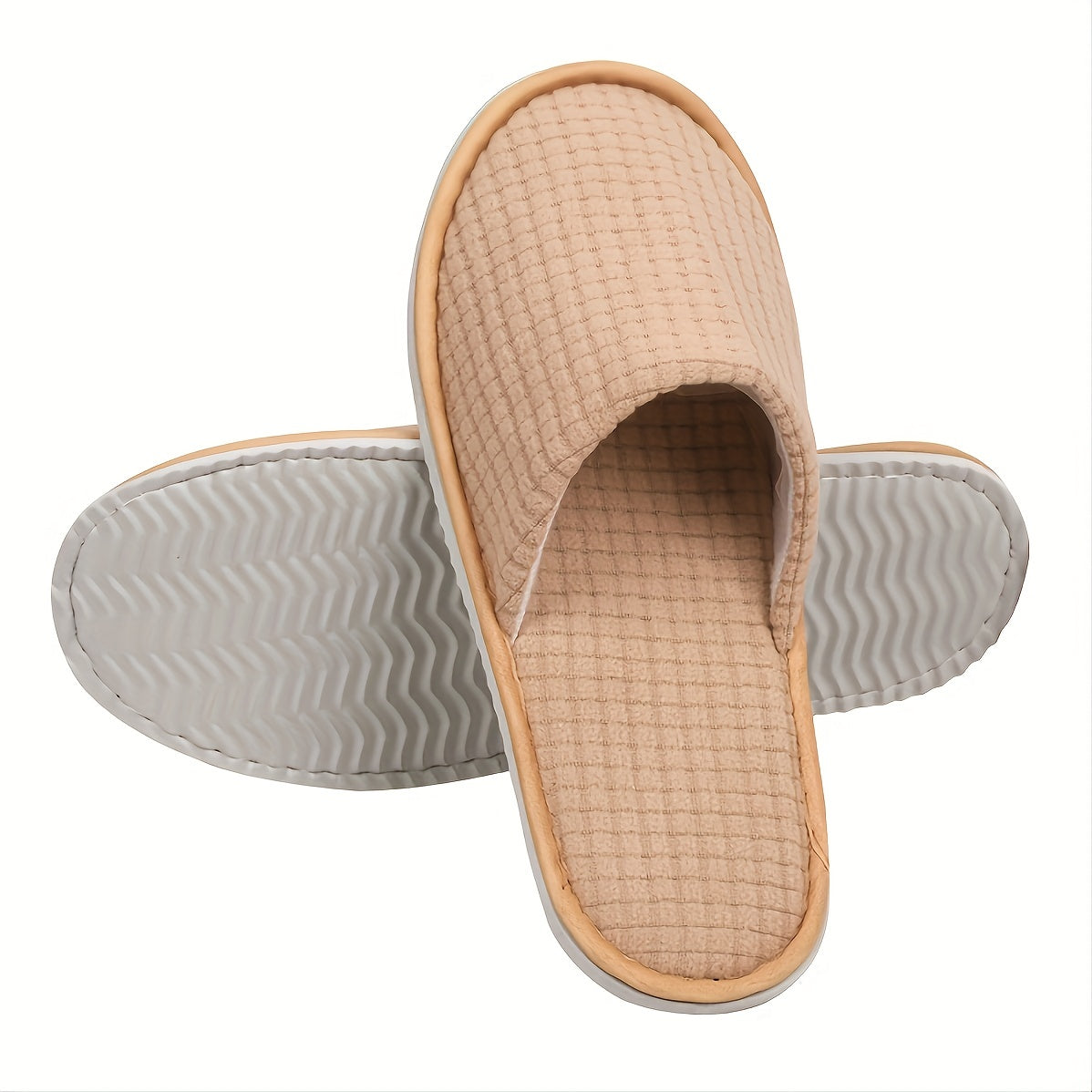 Women's Grid Pattern Plush Slippers Comfy Closed Toe Non Slip Shoes