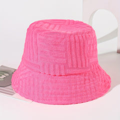 Striped Jacquard Bucket Hat Unisex Candy Sunshade Basin Hat Lightweight Fisherma