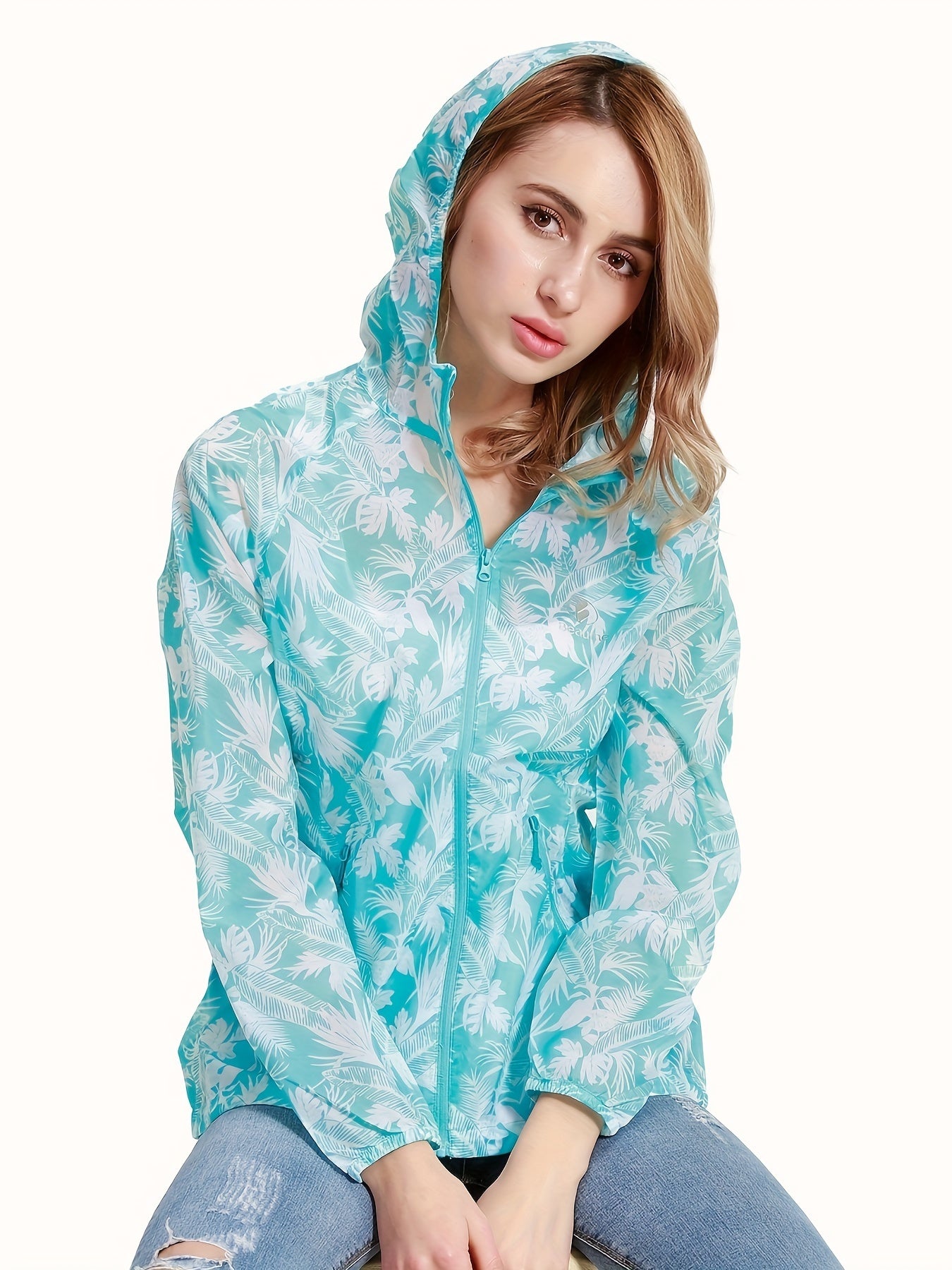 Leopard Print Sun Protection Hooded Jacket Quick Drying Hoodie