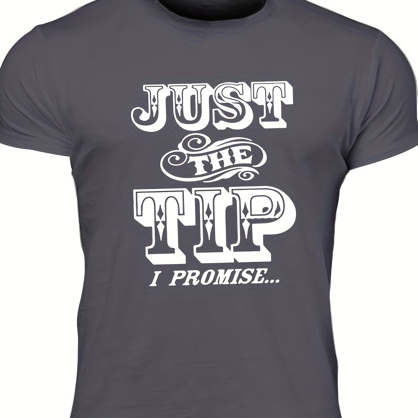 Men's Letter Print T-shirt Casual Crew Neck Tee