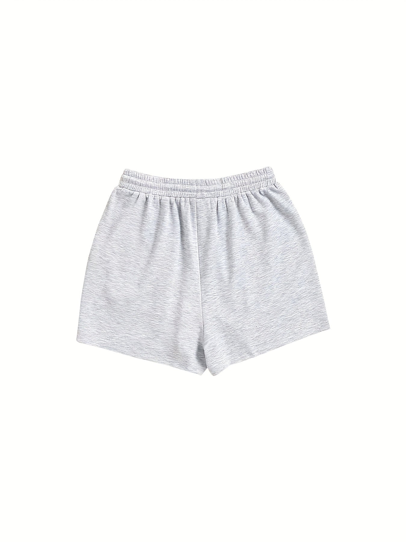 Drawstring Solid Shorts 2 Pack Casual Elastic Waist Workout Shorts Women's Cloth