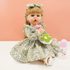 22" Blonde Princess Doll with Hairstyle Options & Green Floral Dress