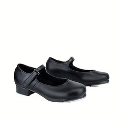 Girls Non Slip Jazz Tap Dance Shoes with Hook and Loop Fastener