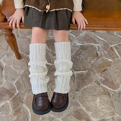 Girls Wool Twist Thread Stacking Socks Leg Warmers