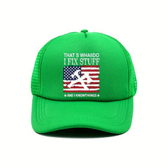 Unisex Adjustable Baseball Cap with American Flag, Outdoor Sport Sunshade Hat