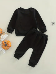 Pumpkin Graphic Pullover Top & Pants 2pcs Set