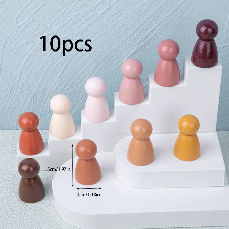 10pcs Morandi Rainbow Arch Bridge Wooden Toys for Kids Montessori Puzzle Game