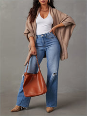 Casual Cardigan Women's Plus Solid Bat Sleeve...ront Cardigan