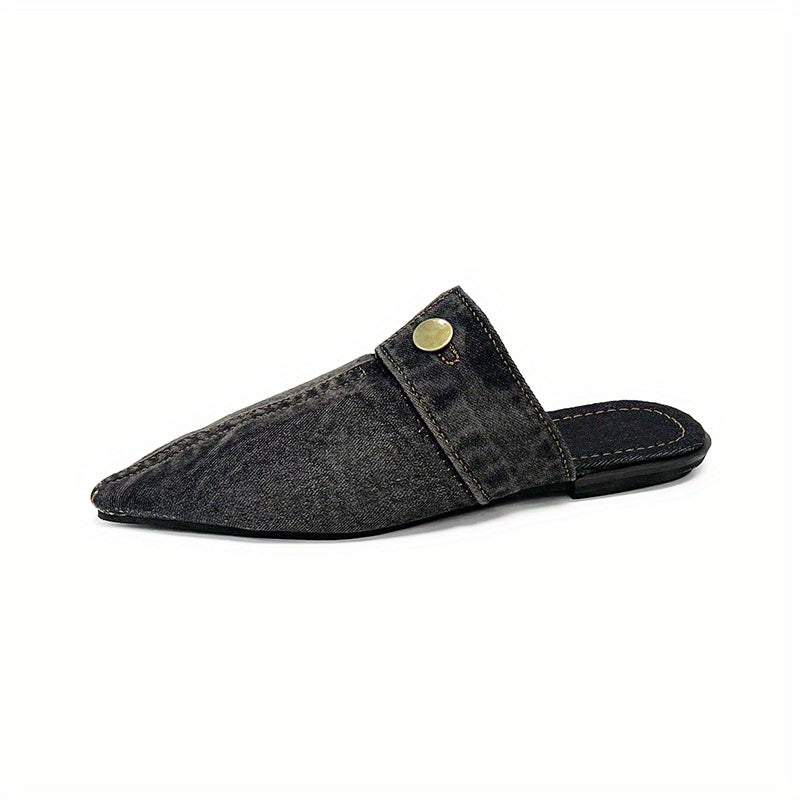 Women's Lightweight Canvas Slip-On Shoes Pointed Toe