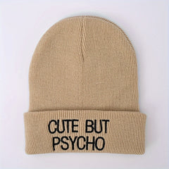 Hip Hop Knitted Hat Embroidered Warm Beanie for Men Women Outdoor Skiing