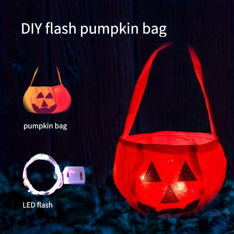 DIY Flashing Pumpkin Handbag LED Flashing Candy Bag