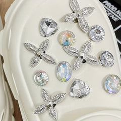 Women's Rhinestone Platform Clogs Heeled Sandals