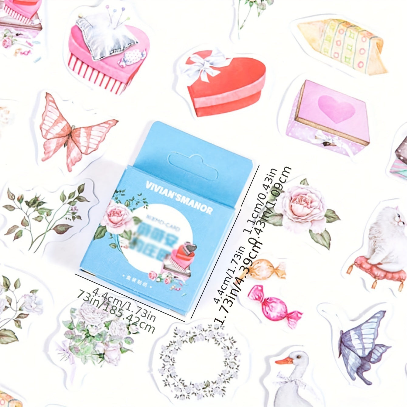 46pcs Vivian's Manor Journal Photo Album Decoration Stickers