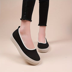 Breathable Knit Loafers Casual Slip On Platform Shoes