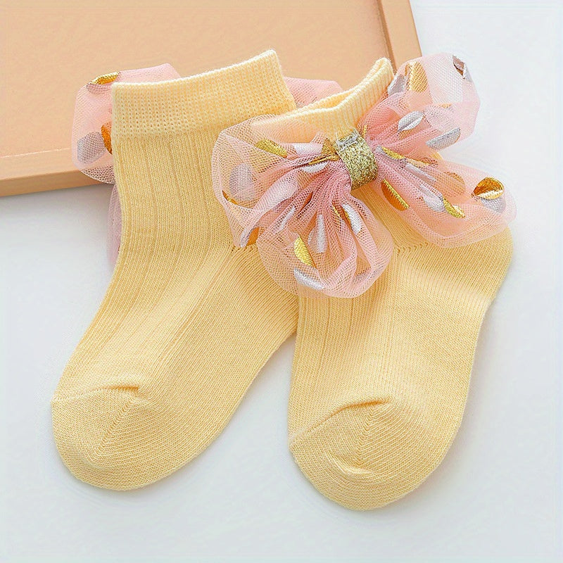 Baby Girls Bow Plain Socks for Infant Newborn Toddlers
