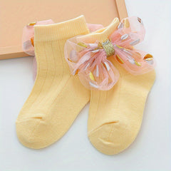 Baby Girls Bow Plain Socks for Infant Newborn Toddlers