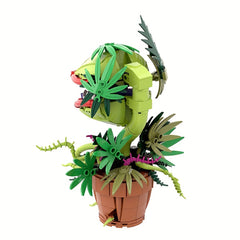 Carnivorous Plant Building Blocks Fun Green Leaves & Red Tongue