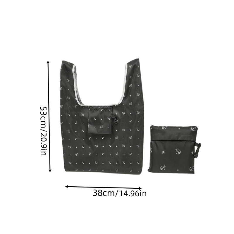 Folding Square Shopping Bag Portable Storage Bag 53x09cm 38x0cm