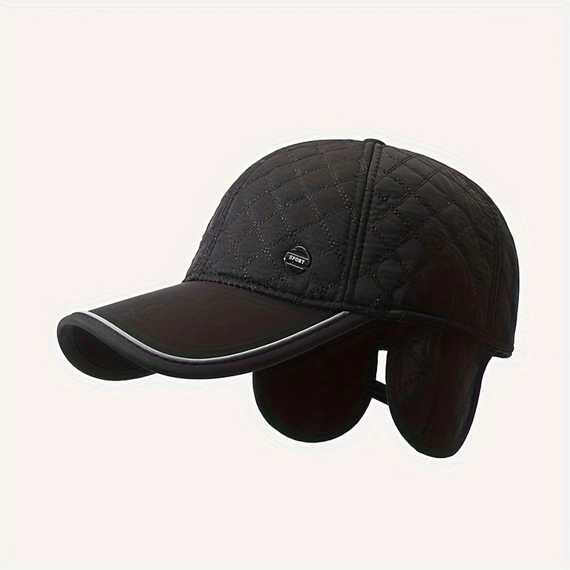Men's Winter Baseball Cap With Earflaps Warm Hat