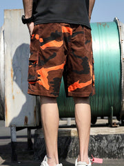 Men's Camo Cotton Cargo Shorts for Summer