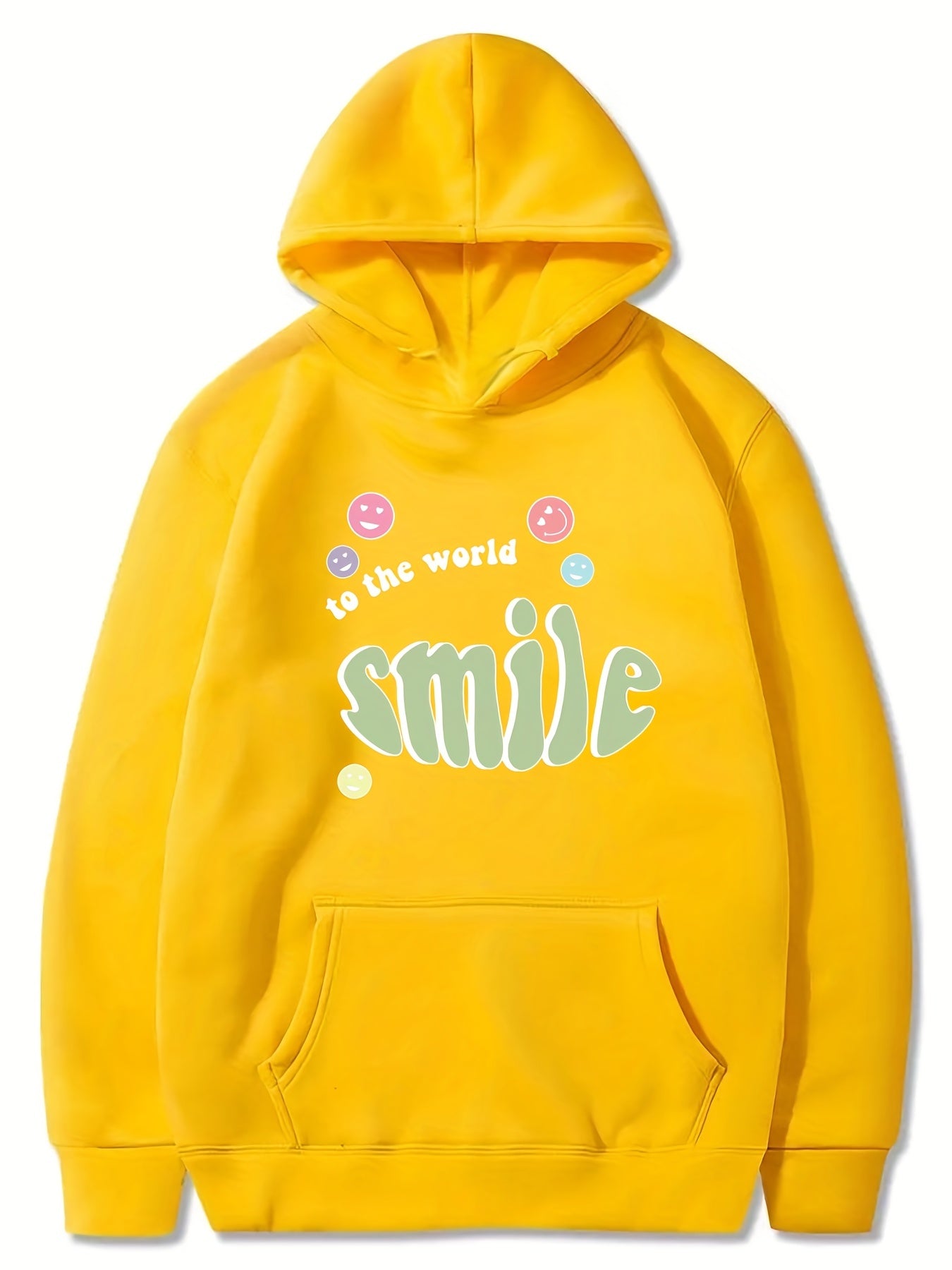 Girls ''Smile To The World'' Print Hooded Sweatshirt