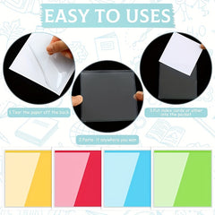 10pcs Transparent Adhesive Bags 9x9cm PVC Labels Business Cards Storage