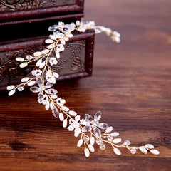 Golden Rhinestone Wedding Hair Comb Bride Headdress