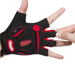 Liquid Gel Pad Cycling Gloves Red 5MM 0 19in for Men Women