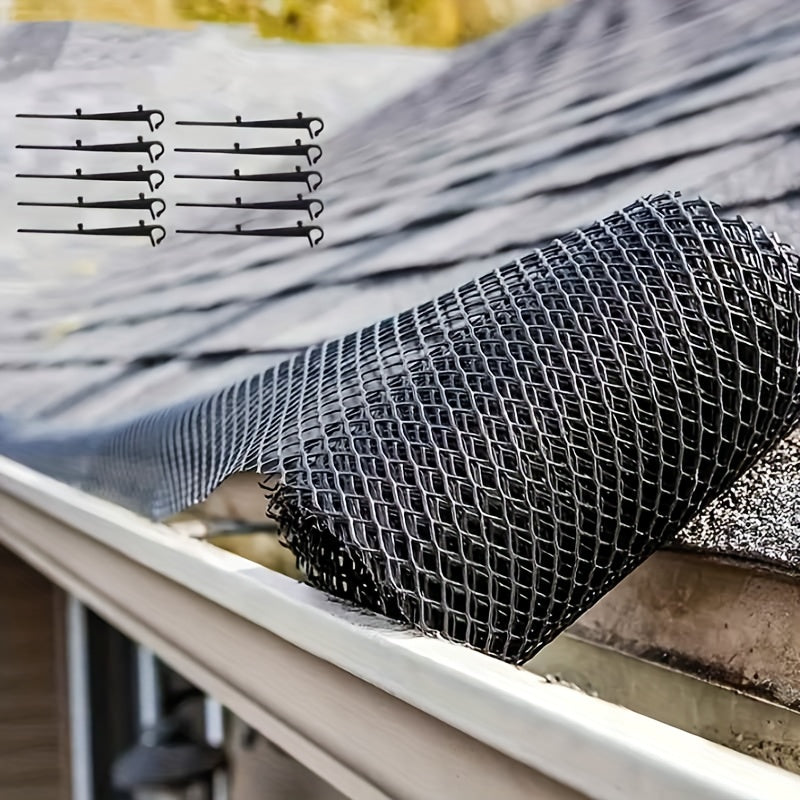 Gutter Protection Net Leaf Retaining Plastic Fence Sewer Blockage