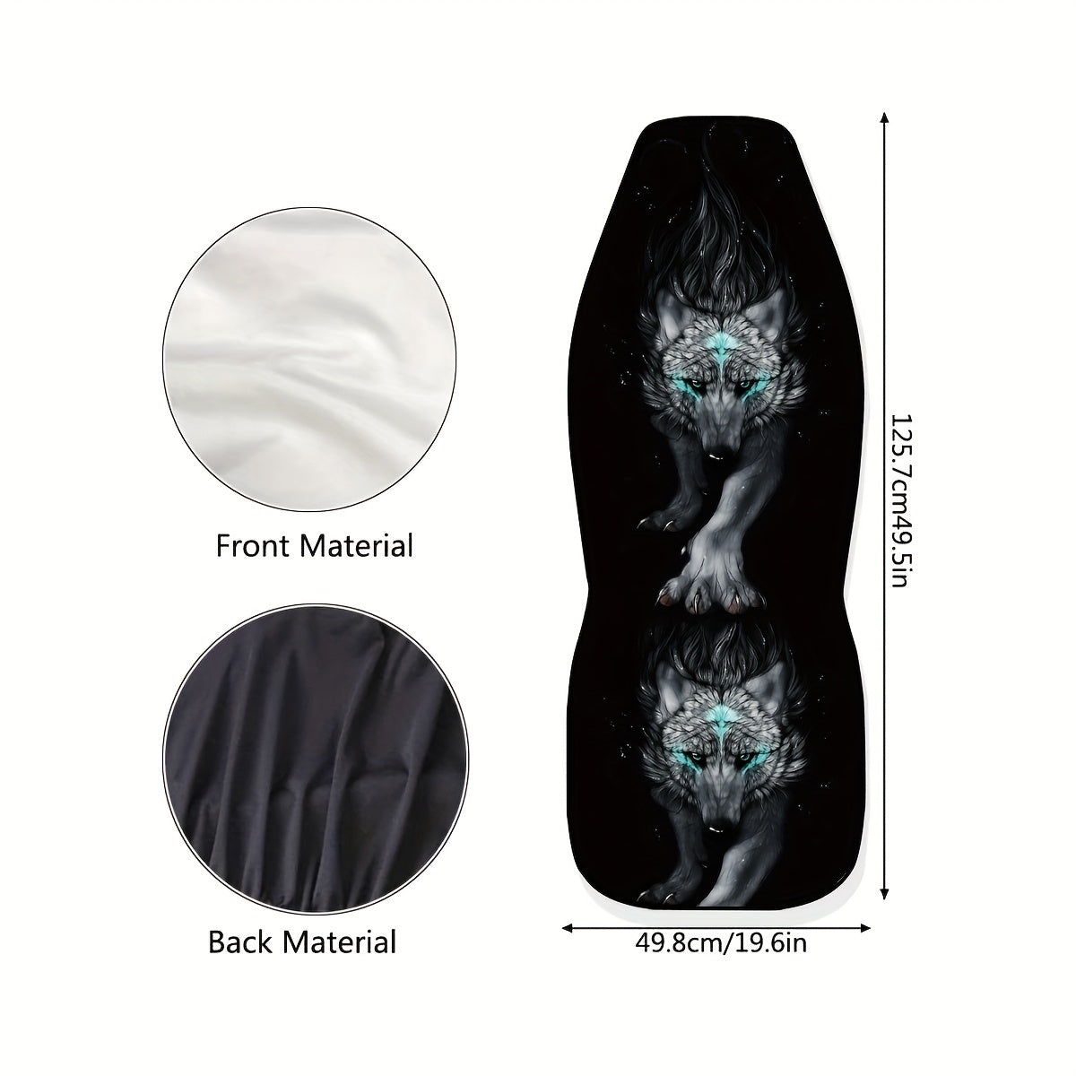 Car Seat Cover with Wolf Print Design