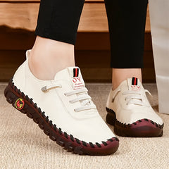 Women's Lace Up Flat Sneakers Non Slip Soft Sole Casual Shoes