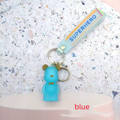 Crystal Bow Tie Bear Keychain Transparent Bear Keychain Bag Pendant