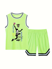 Youth Basketball Tank Top & Shorts Set for Summer Training