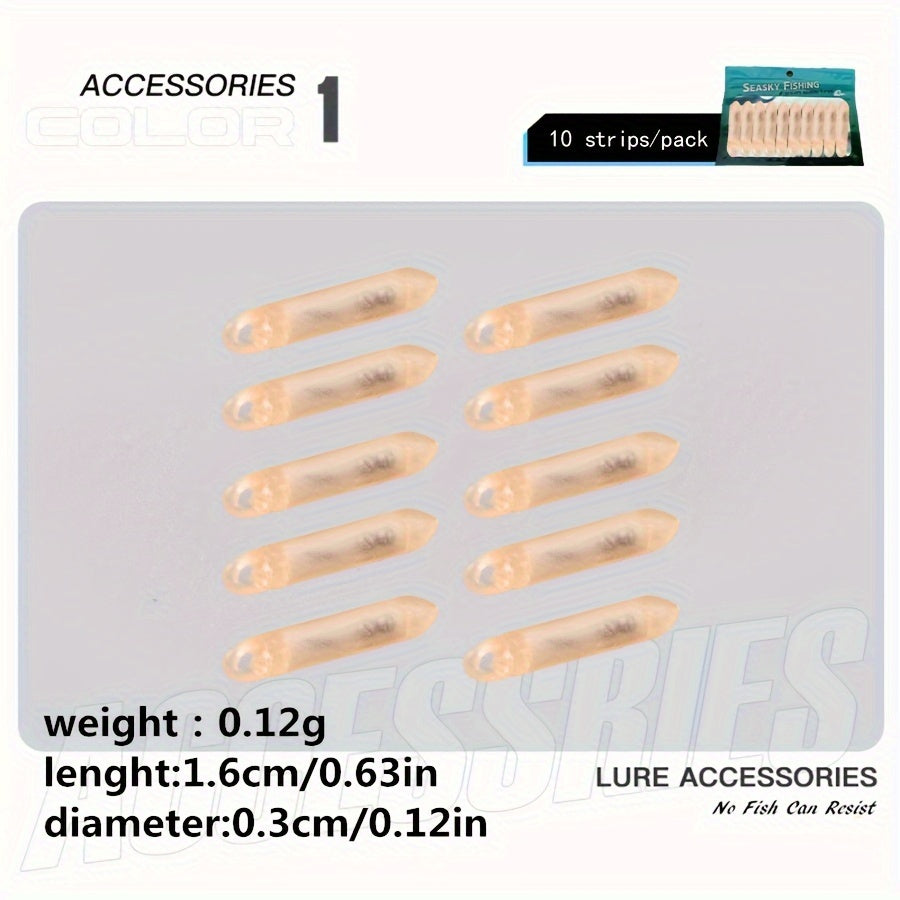 10pcs Fishing Sound Bar Rattle Tube For Soft Worm Jigs Making