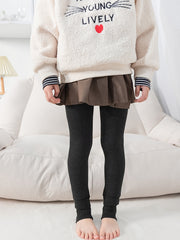 Girls Plush Warm Winter Legging Solid Tight Pant Kids Clothes