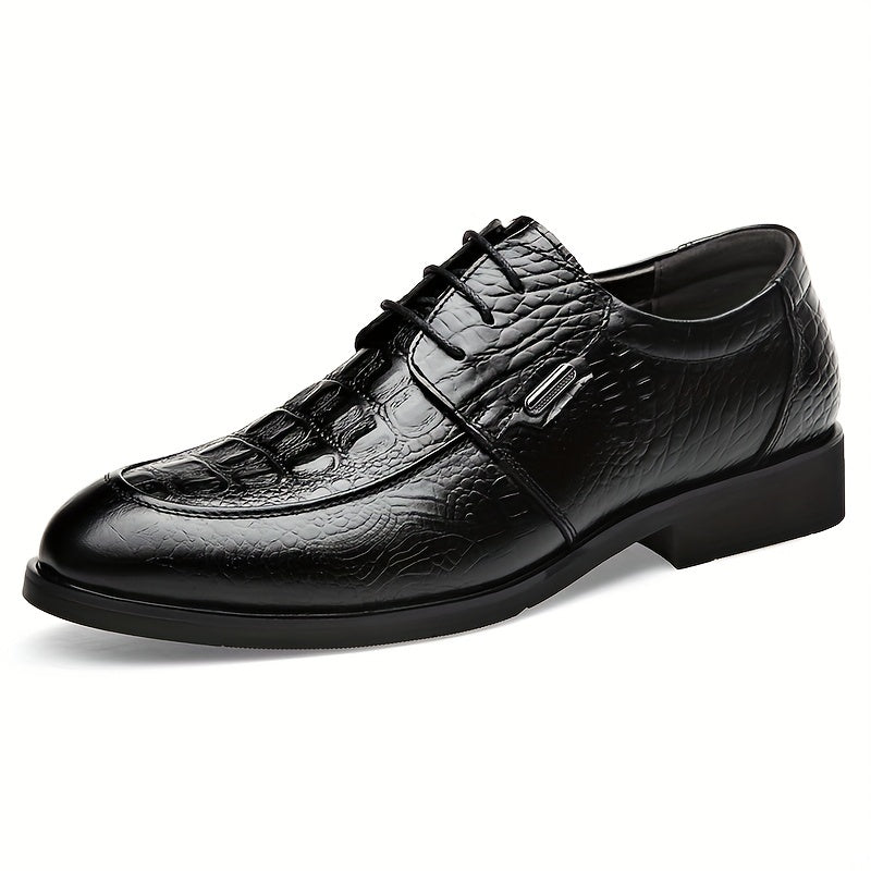 Men's Crocodile Embossed Oxford Shoes for Wedding Business