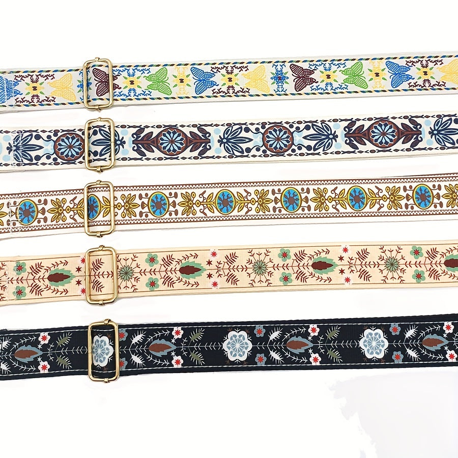 Vintage Pattern Wide Bag Strap Ethnic Replacement Shoulder Bag DIY Adjustable