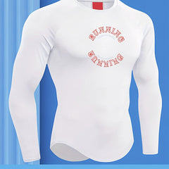 Men's Running Print Workout Shirt Active Breathable Compression Base Layer
