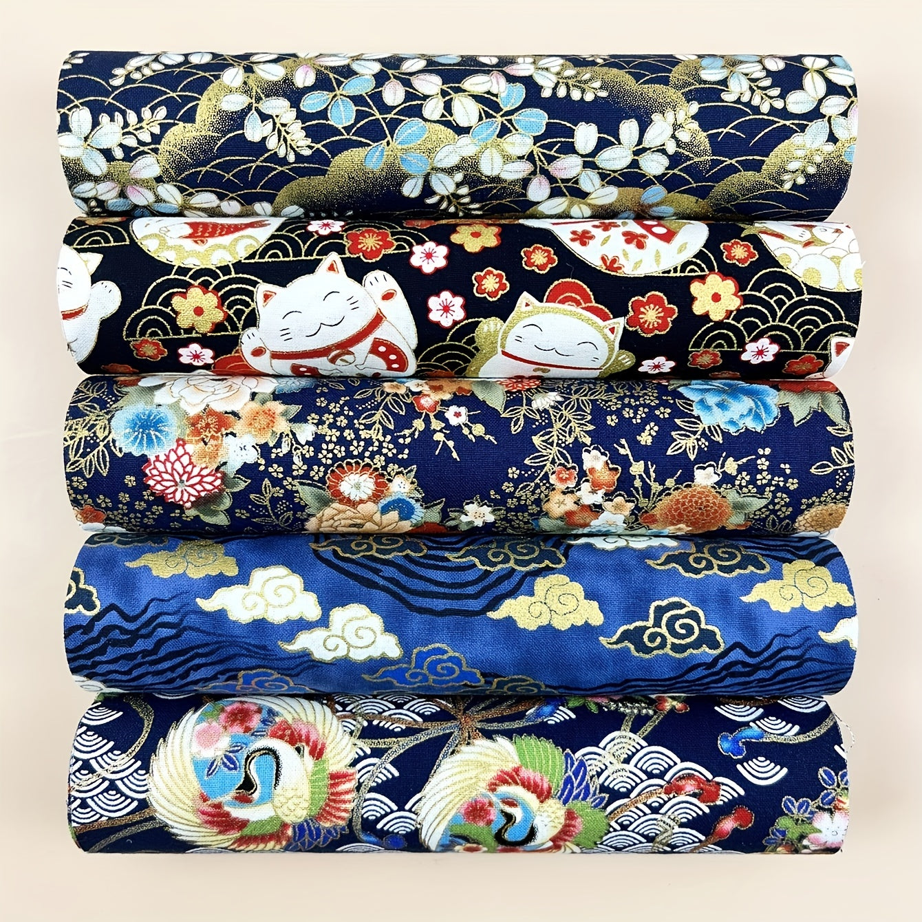 5pcs Cotton Fabric Bundles for DIY Patch Sewing
