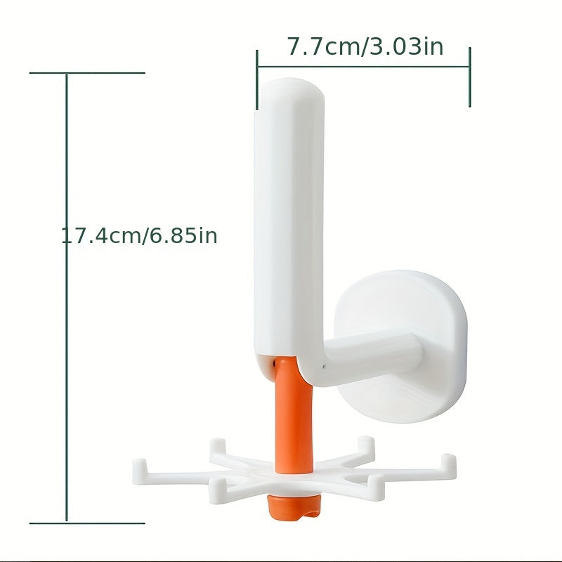 360 Rotating Hook with Sticky Punching Wall Mount