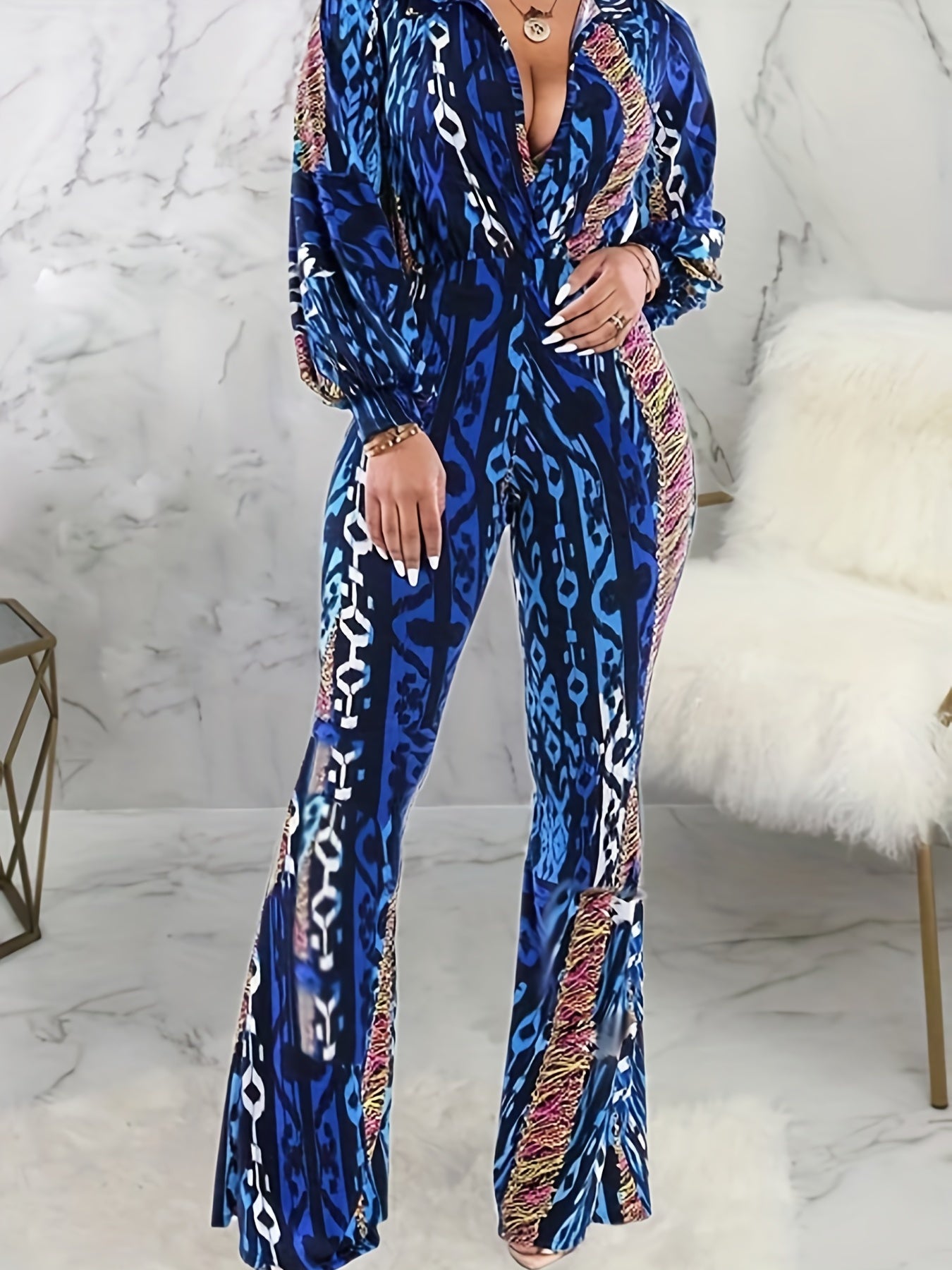 Street Style Flared Leg Jumpsuit